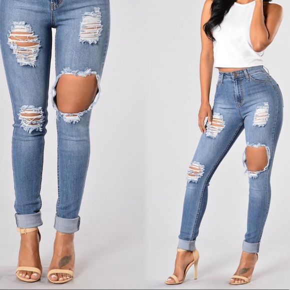 Distressed Fashion Nova Jeans
